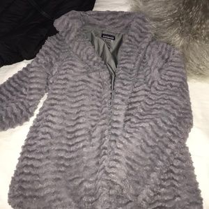 Grey fuzzy coat